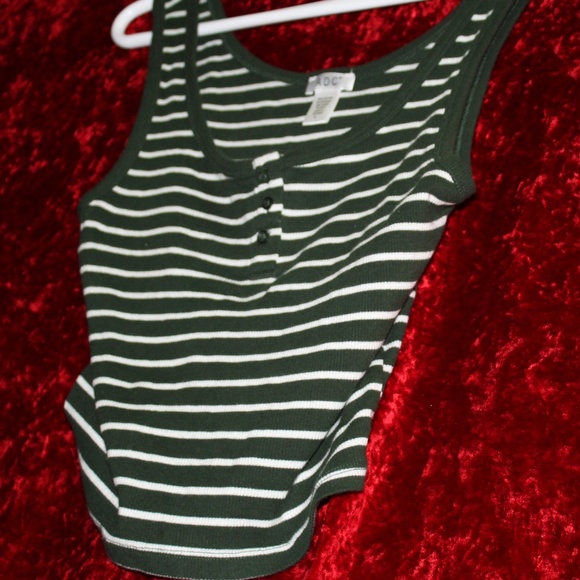 Green & White Striped Tank Top - Picture 6 of 7